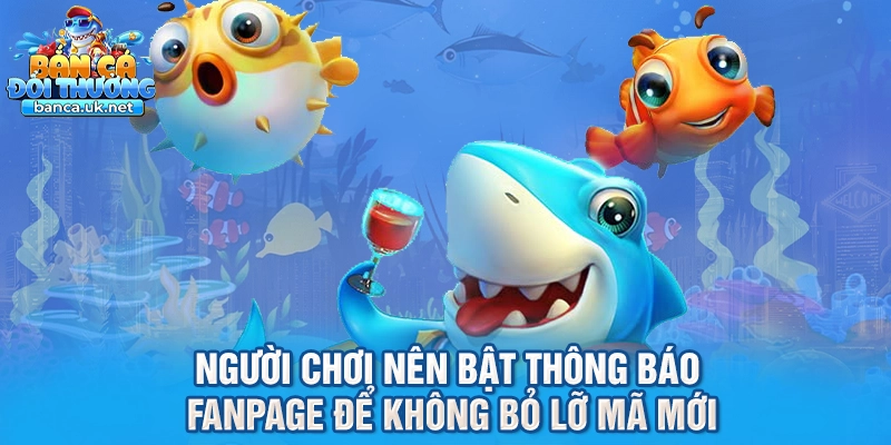 Người chơi nên bật thông báo fanpage để không bỏ lỡ mã mới